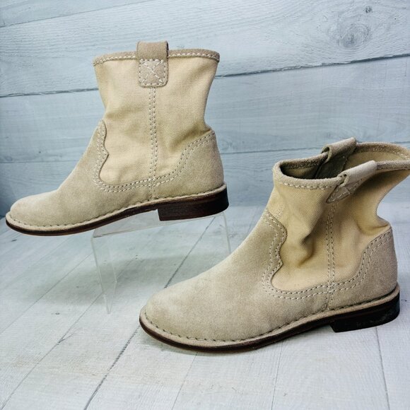 Clarks Cabaret Stage Sand Suede Womens Ankle Boots Slouchy Block Heel Size 6.5 - Picture 9 of 14